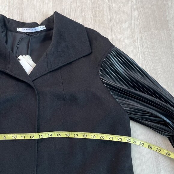KM by Lange Cocoon Wool Coat Black Size Large NEW NWT - Picture 14 of 16